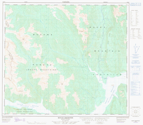 094B03 Mount Brewster Canadian topographic map, 1:50,000 scale