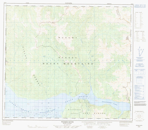 094B04 Wicked River Canadian topographic map, 1:50,000 scale