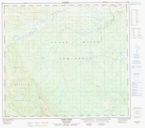 094B08 Kobes Creek Canadian topographic map, 1:50,000 scale