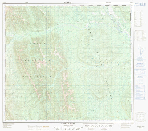 094B10 Chowade River Canadian topographic map, 1:50,000 scale
