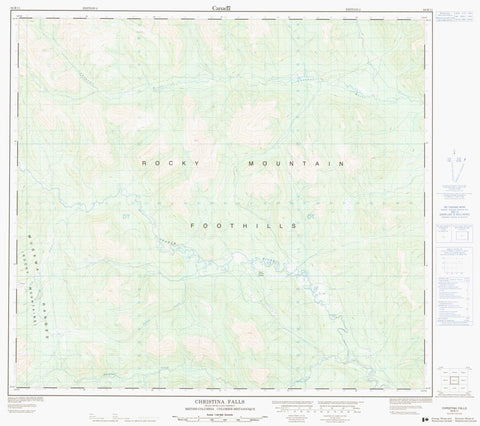 094B11 Christina Falls Canadian topographic map, 1:50,000 scale