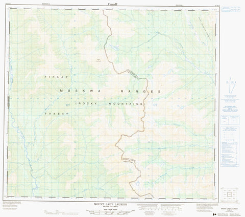 094B12 Mount Lady Laurier Canadian topographic map, 1:50,000 scale
