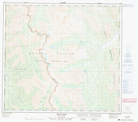 094B13 Mount Robb Canadian topographic map, 1:50,000 scale