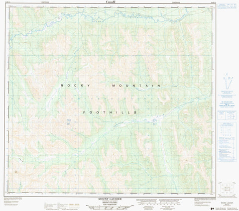 094B14 Mount Laurier Canadian topographic map, 1:50,000 scale
