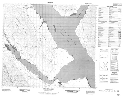 094C01 Omineca Arm Canadian topographic map, 1:50,000 scale