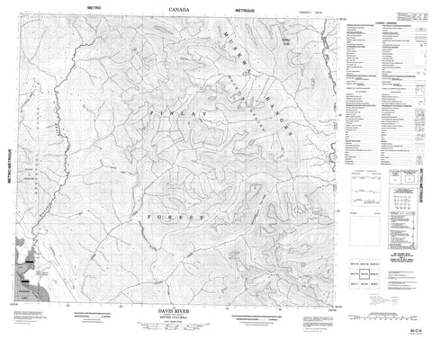 094C09 Davis River Canadian topographic map, 1:50,000 scale