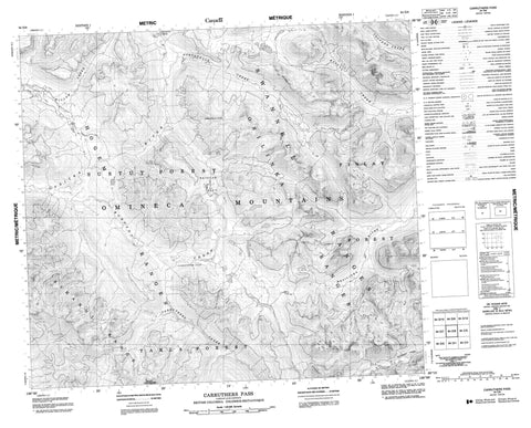 094D08 Carruthers Pass Canadian topographic map, 1:50,000 scale