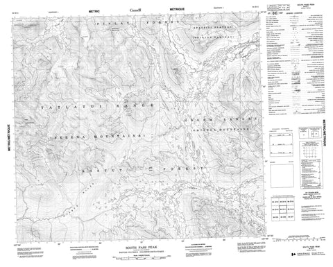 094D11 South Pass Peak Canadian topographic map, 1:50,000 scale