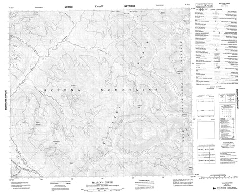 094D13 Malloch Creek Canadian topographic map, 1:50,000 scale