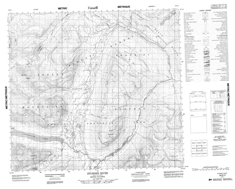 094E03 Sturdee River Canadian topographic map, 1:50,000 scale