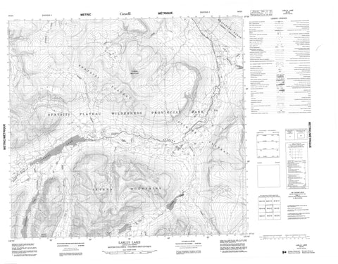 094E05 Laslui Lake Canadian topographic map, 1:50,000 scale