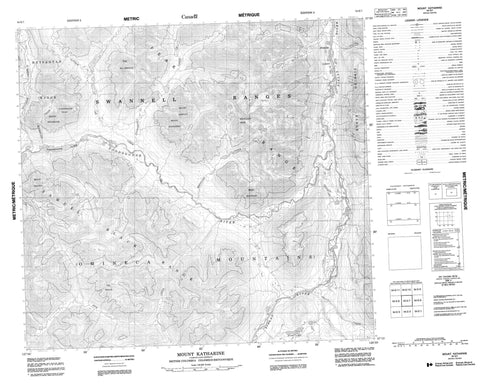 094E07 Mount Katharine Canadian topographic map, 1:50,000 scale