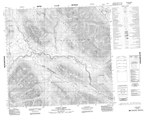 094E09 Cutoff Creek Canadian topographic map, 1:50,000 scale