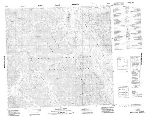 094E15 Thudaka Peak Canadian topographic map, 1:50,000 scale