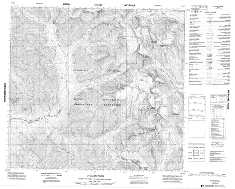 094F08 Cyclops Peak Canadian topographic map, 1:50,000 scale
