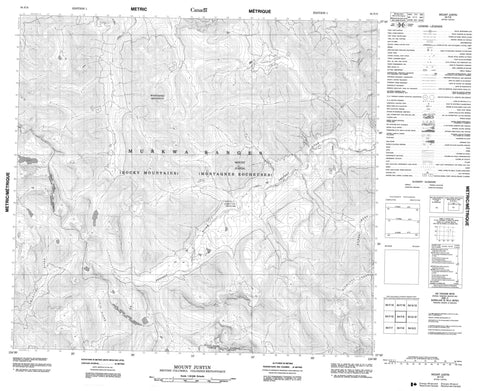 094F09 Mount Justin Canadian topographic map, 1:50,000 scale