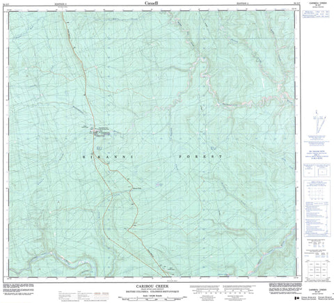 094G07 Caribou Creek Canadian topographic map, 1:50,000 scale