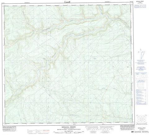 094G08 Medana Creek Canadian topographic map, 1:50,000 scale