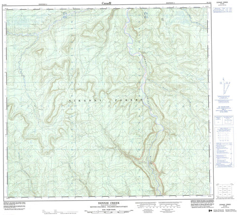 094G09 Donnie Creek Canadian topographic map, 1:50,000 scale