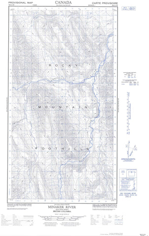 094G11W Minaker River Canadian topographic map, 1:50,000 scale