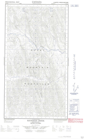 094G12E Richards Creek Canadian topographic map, 1:50,000 scale