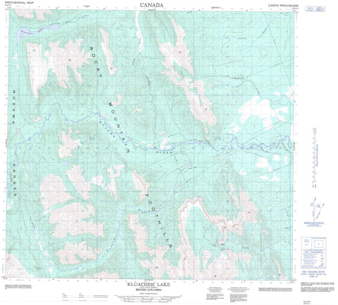 094G13 Kluachesi Lake Canadian topographic map, 1:50,000 scale