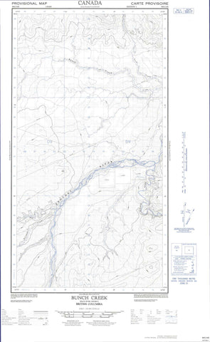 094G14E Bunch Creek Canadian topographic map, 1:50,000 scale