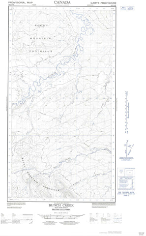 094G14W Bunch Creek Canadian topographic map, 1:50,000 scale