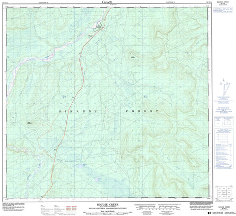 094G15 Bougie Creek Canadian topographic map, 1:50,000 scale