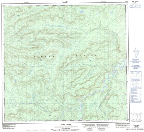 094G16 Boat Creek Canadian topographic map, 1:50,000 scale