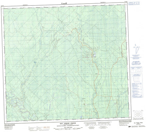 094H02 Big Arrow Creek Canadian topographic map, 1:50,000 scale