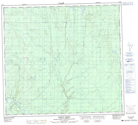 094H06 Birley Creek Canadian topographic map, 1:50,000 scale
