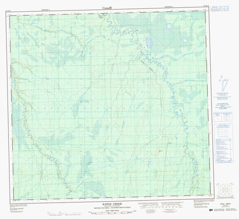 094H14 Katah Creek Canadian topographic map, 1:50,000 scale