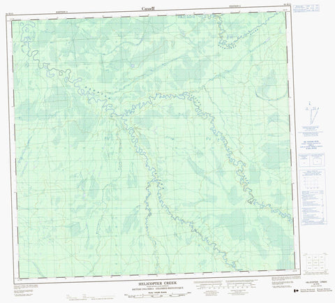 094H15 Helicopter Creek Canadian topographic map, 1:50,000 scale