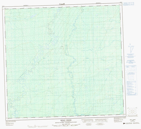 094I02 Bedji Creek Canadian topographic map, 1:50,000 scale