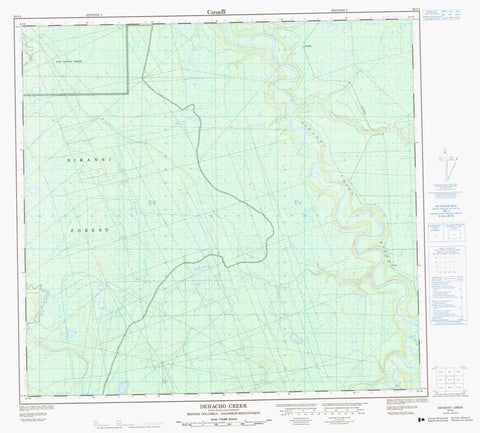 094I04 Dehacho Creek Canadian topographic map, 1:50,000 scale