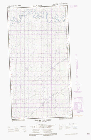 094I09E Timberwolf Creek Canadian topographic map, 1:50,000 scale