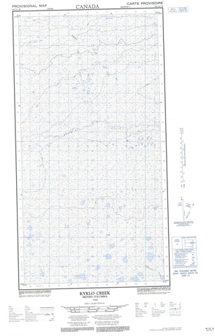 094I11W Kyklo Creek Canadian topographic map, 1:50,000 scale
