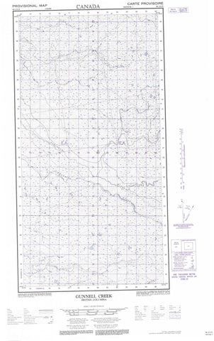 094I13E Gunnell Creek Canadian topographic map, 1:50,000 scale