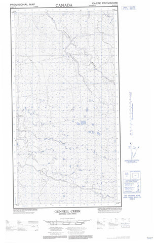 094I13W Gunnell Creek Canadian topographic map, 1:50,000 scale