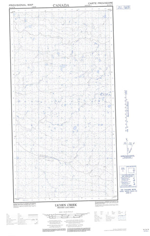 094I14W Lichen Creek Canadian topographic map, 1:50,000 scale