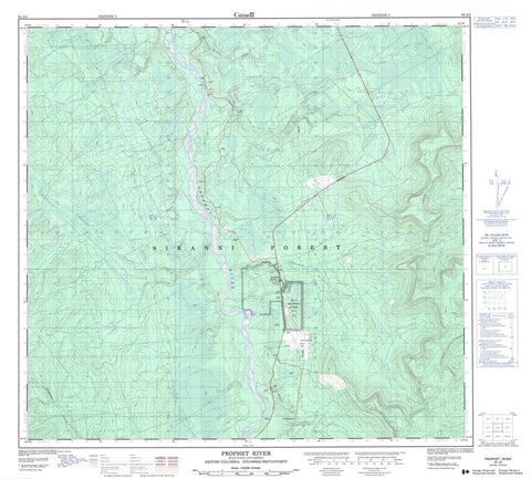 094J02 Prophet River Canadian topographic map, 1:50,000 scale