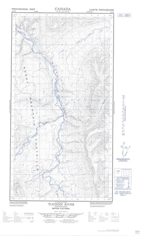 094J05E Tuchodi River Canadian topographic map, 1:50,000 scale