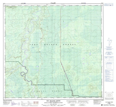 094J07 Big Beaver Creek Canadian topographic map, 1:50,000 scale