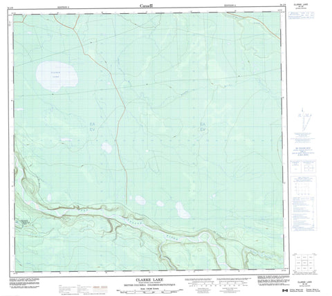 094J09 Clarke Lake Canadian topographic map, 1:50,000 scale