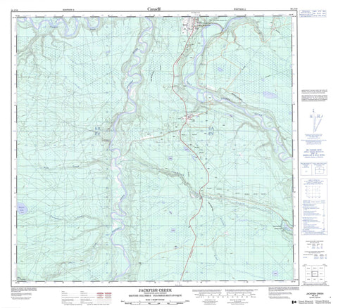 094J10 Jackfish Creek Canadian topographic map, 1:50,000 scale