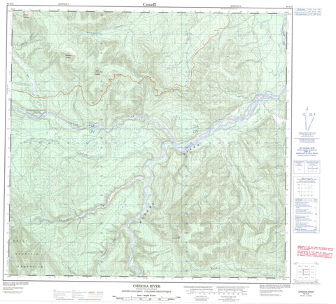 094J12 Chischa River Canadian topographic map, 1:50,000 scale