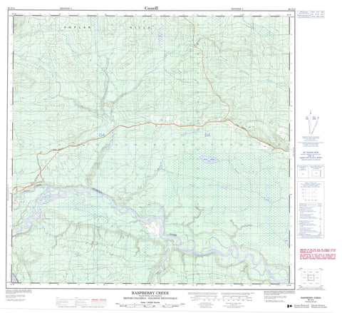094J14 Rasberry Creek Canadian topographic map, 1:50,000 scale