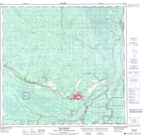 094J15 Fort Nelson Canadian topographic map, 1:50,000 scale