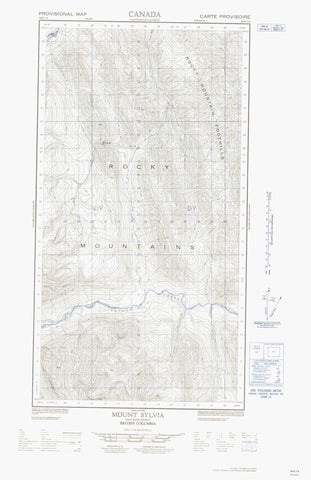 094K01E Mount Sylvia Canadian topographic map, 1:50,000 scale